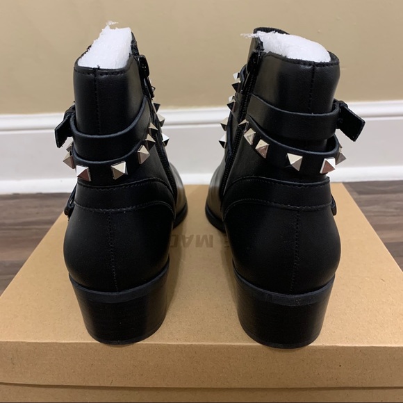 Steve Madden Black Besto Studded Ankle Booties Boots Size 9.5 - Picture 10 of 13